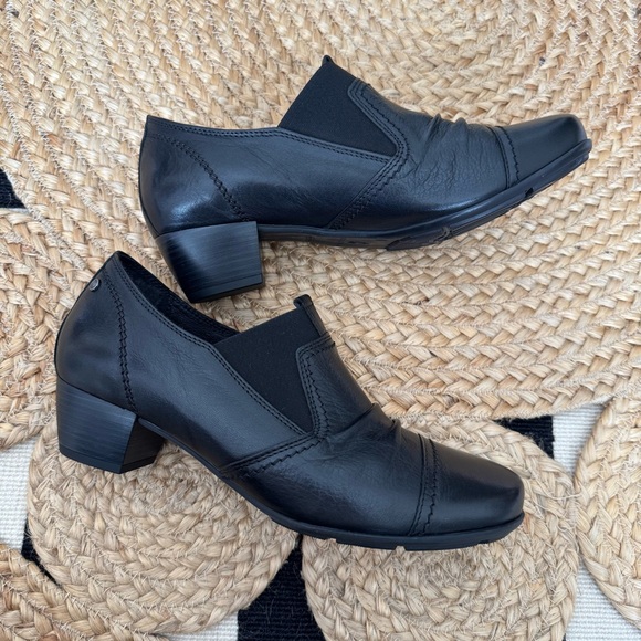 Be Natural Shoes - Black Block Heel Slip-On Shoes